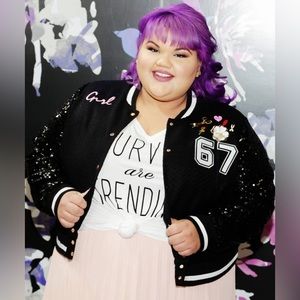Ashley Nell Tipton sequin winter jacket SZ 2X Torrid